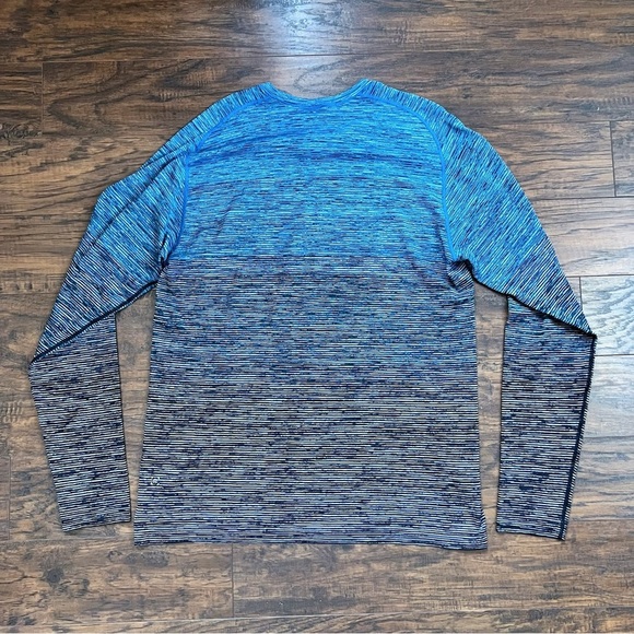 Lululemon • Metal Vent Tech Long Sleeve tee ombre dip dye teal black space - Picture 7 of 9